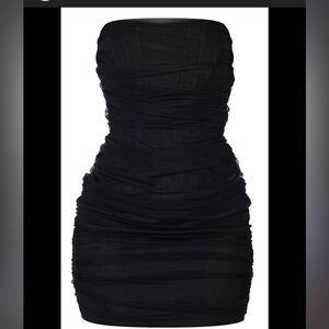 Shape Black Mesh Corset Ruched
Bodycon Dress